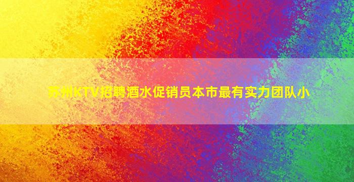 苏州KTV招聘酒水促销员本市最有实力团队小